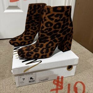 REVOLVE Camel Leopard Ankle Booties